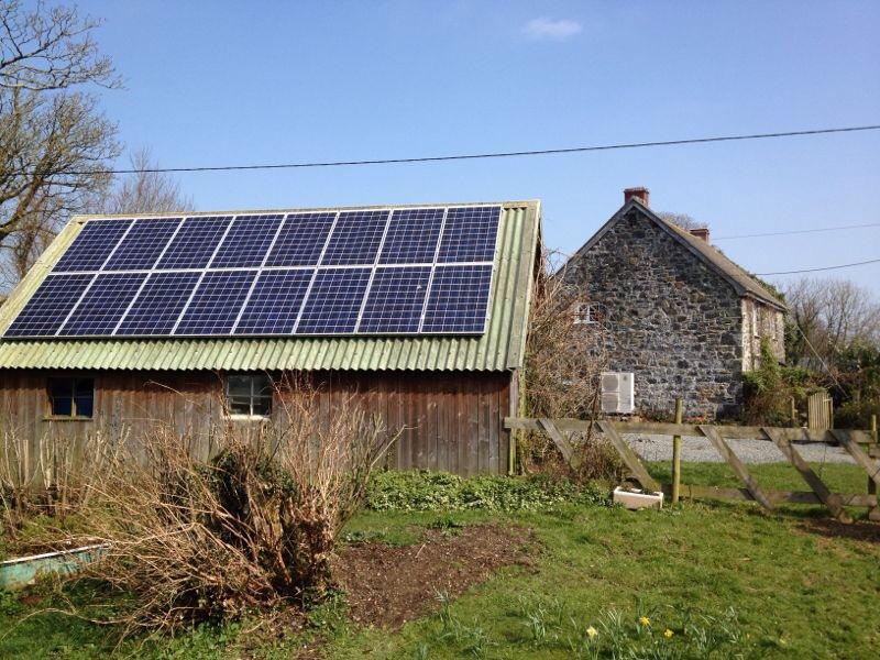 A combined solar PV and air source heat pump installation in Cornwall.