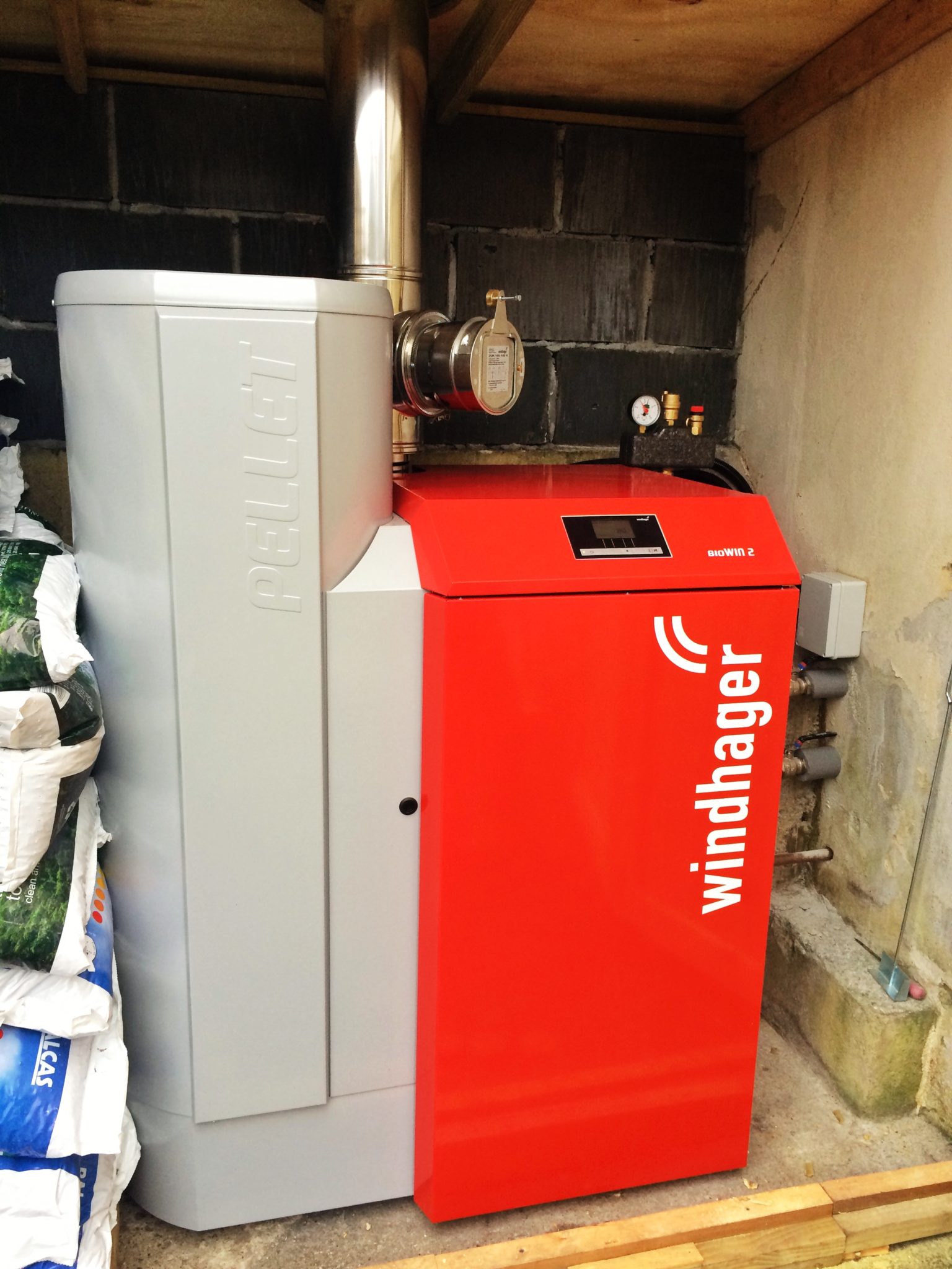 A 15kW Windhager biomass boiler