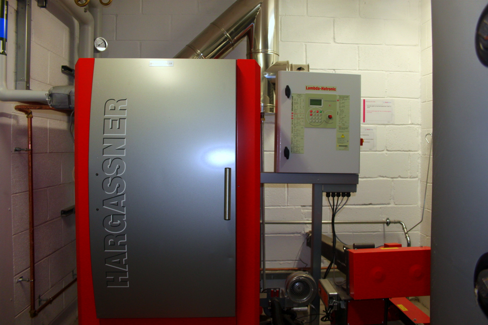 commercial biomass boiler installed at Duchy College, Cornwall