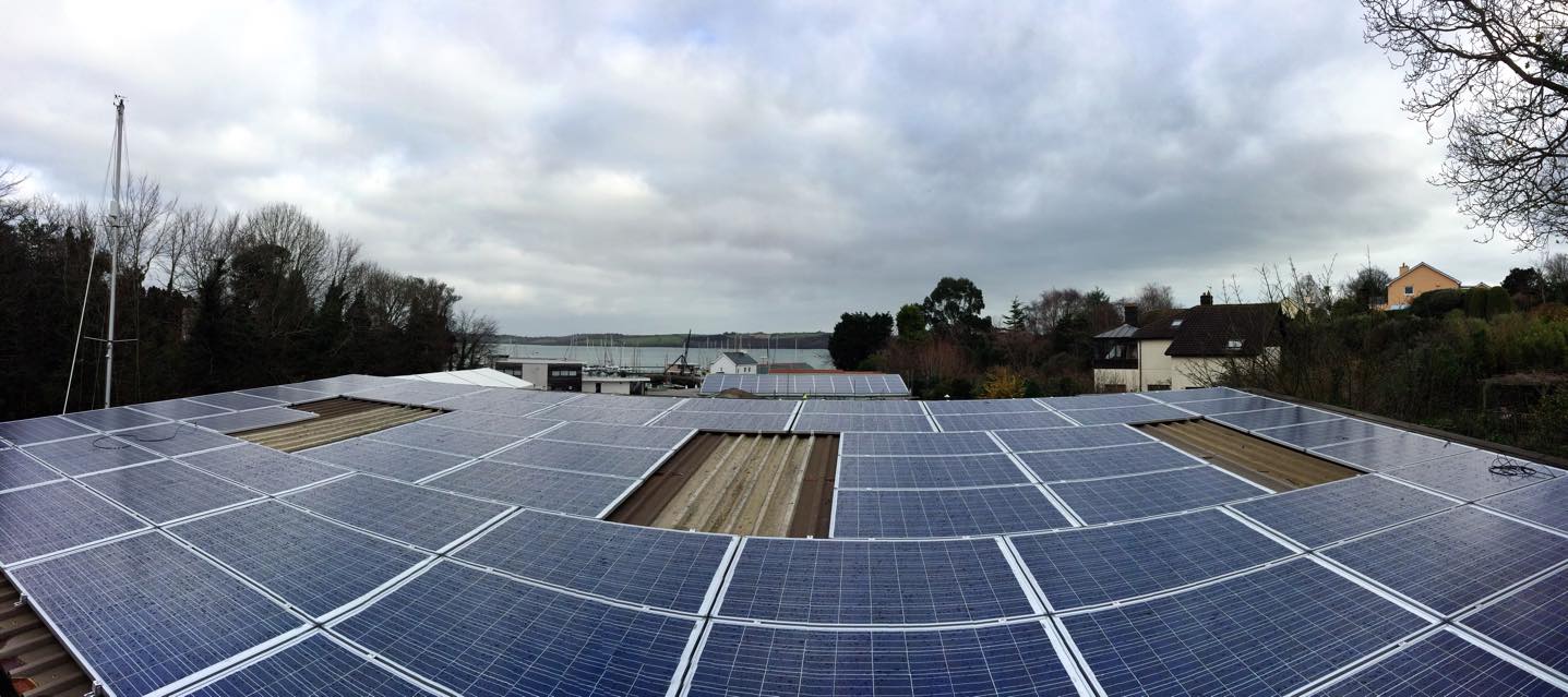 Solar PV installation at Mylor Yacht Harbour