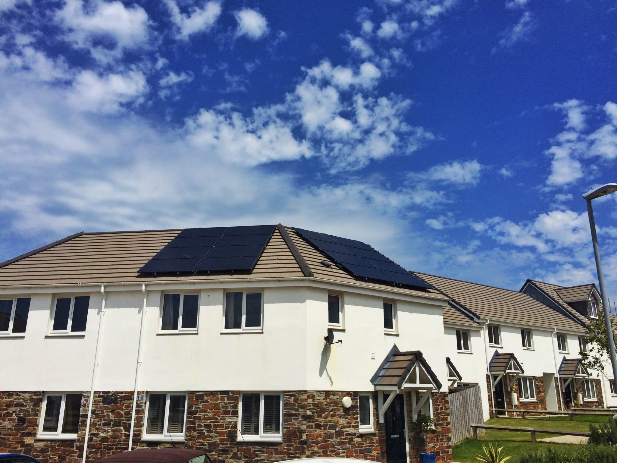 a 4kW split-roof solar PV installation undertaken at Connor Downs, Hayle