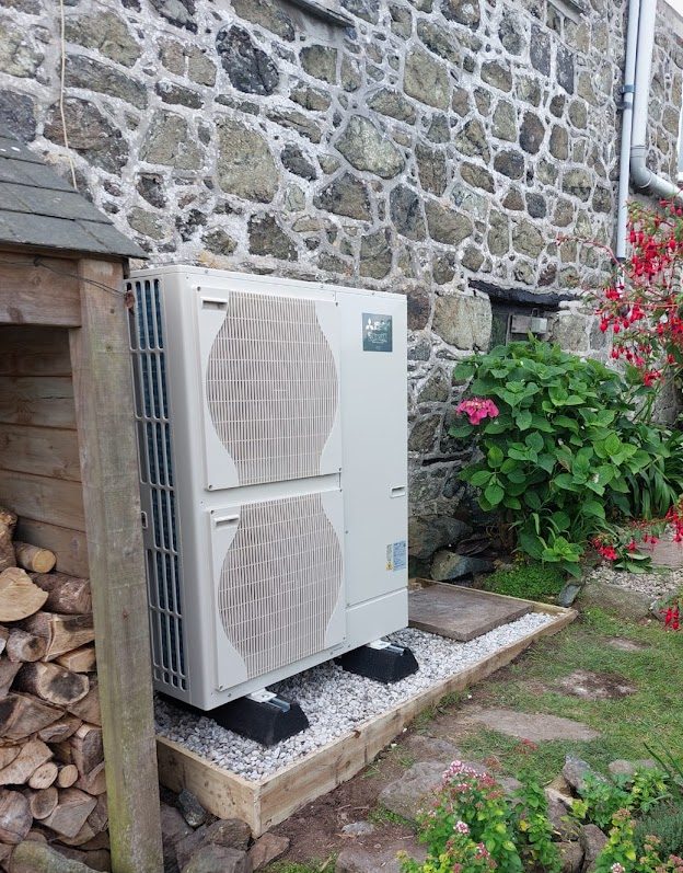 A 14KW air source heat pump installation in Coverack, Cornwall